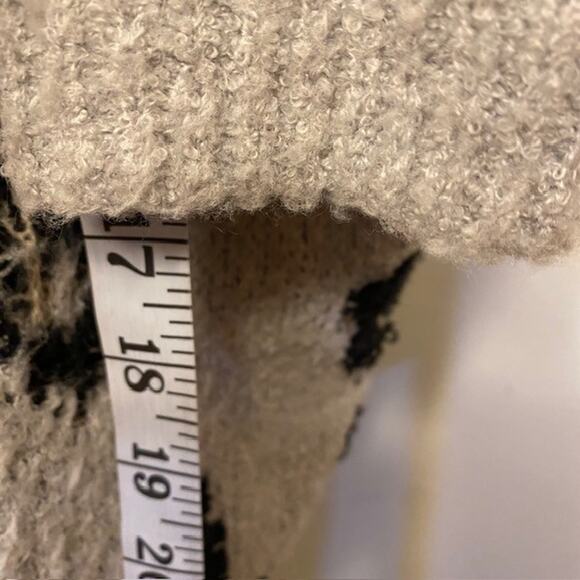 Knox Rose Leopard Cardigan Sweater Duster Womens Small Gray Black Long Knit - Picture 7 of 9